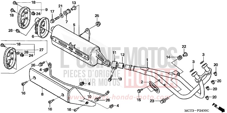 EXHAUST MUFFLER for Silver Wing CYBER GOLD (Y170) from 2002
